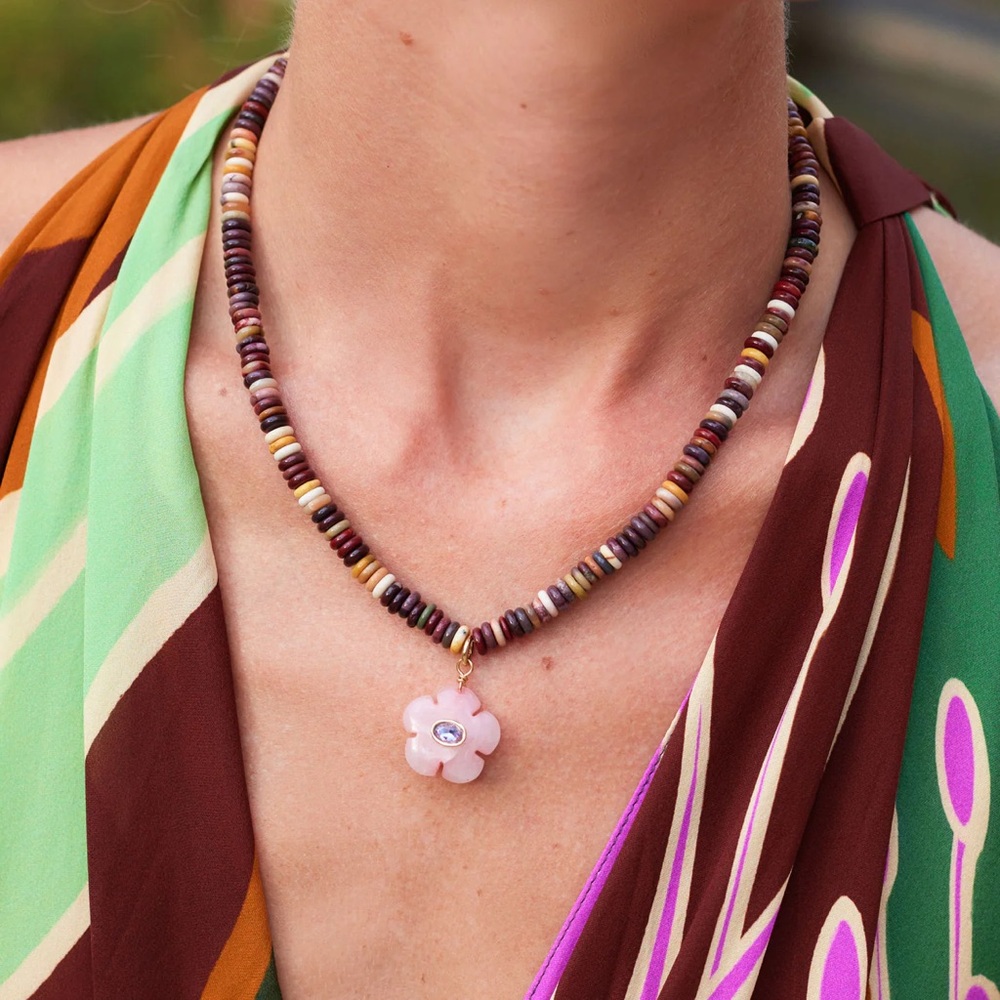 Mignonne Gavigan Nadia Necklace, Pink & Brown
